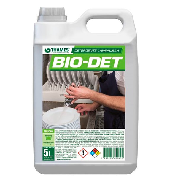 DETERGENTE LAVAVAJILLA BIO-DET THAMES 5L