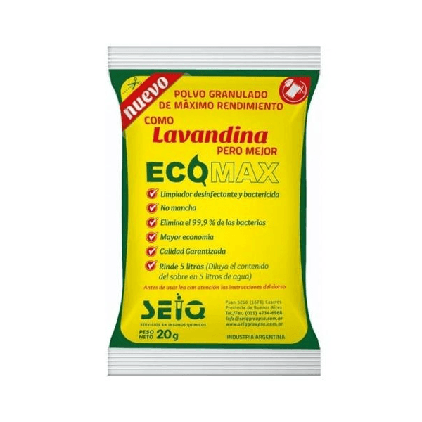 ECOMAX SEIQ SOBRE 20G LAVANDINA RINDE 5L