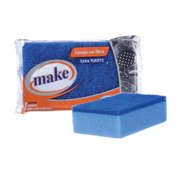 FIBRA ESPONJA MAKE AZUL/NARANJA EXTRA FUERTE