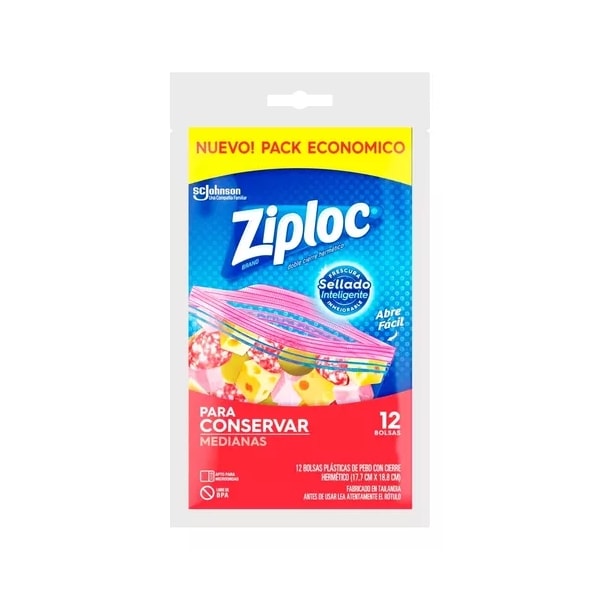 ZIPLOC CONSERVA MED 12U 17.7CM X 18.8CM